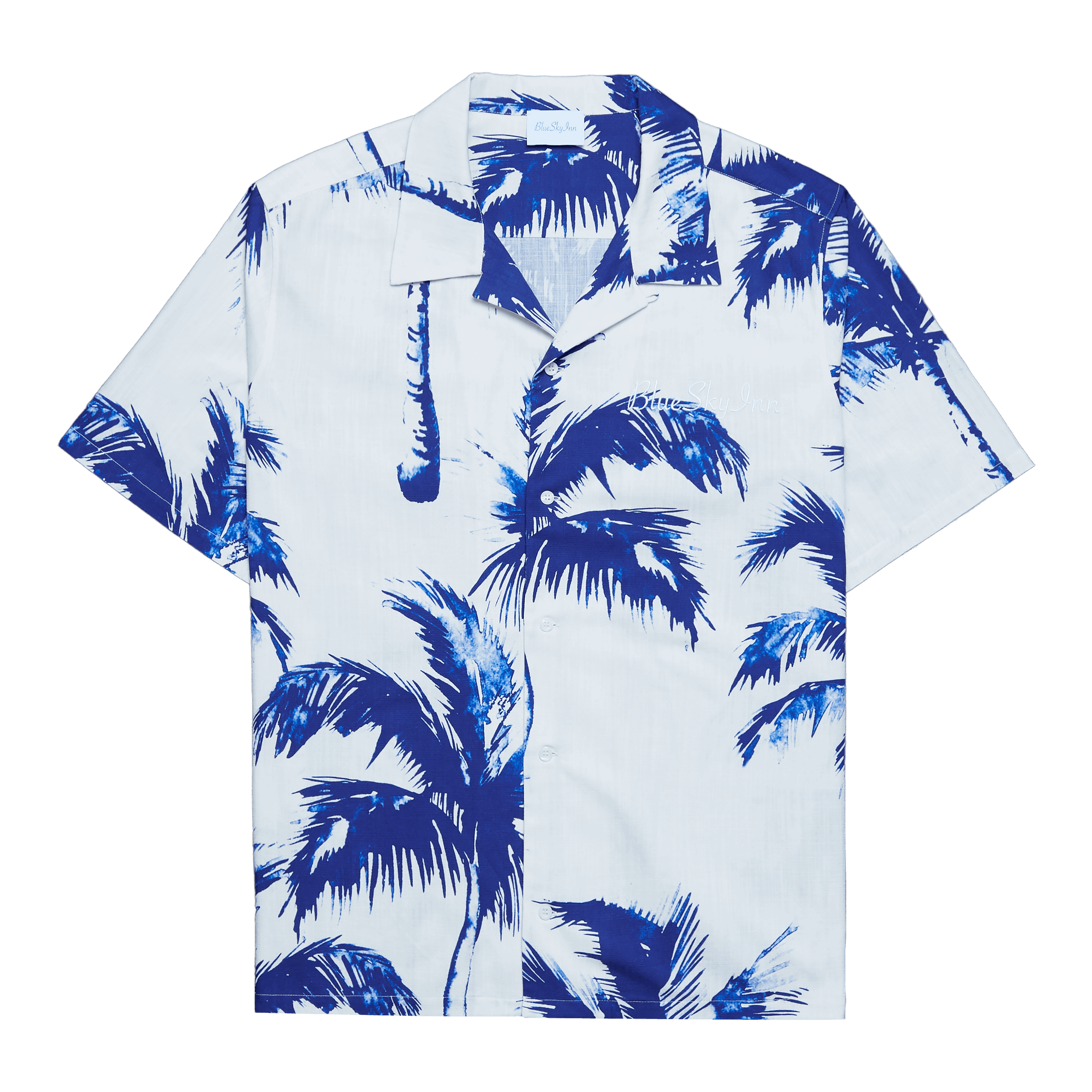 Blue Palm Cotton - Linen Shirt