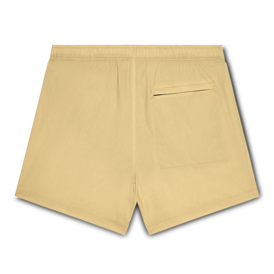Beige Embossed Logo Swim Shorts