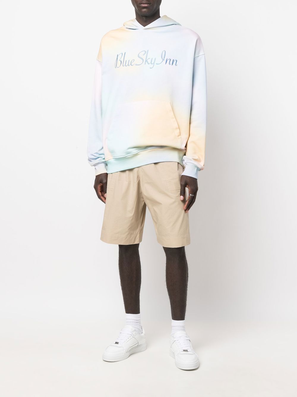 Sudadera con capucha y logo teñido anudado