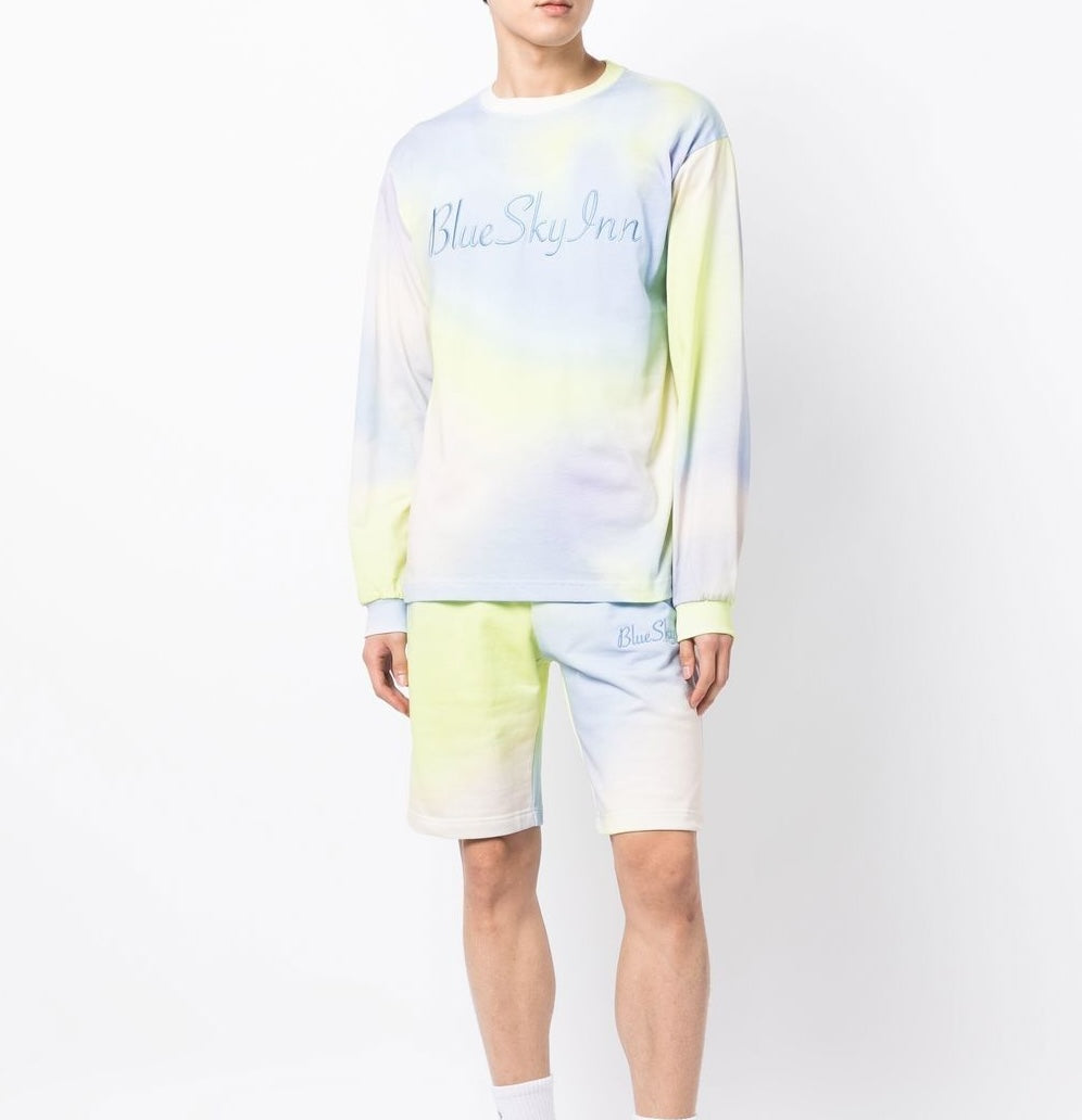Pantalones cortos con logo y efecto tie-dye