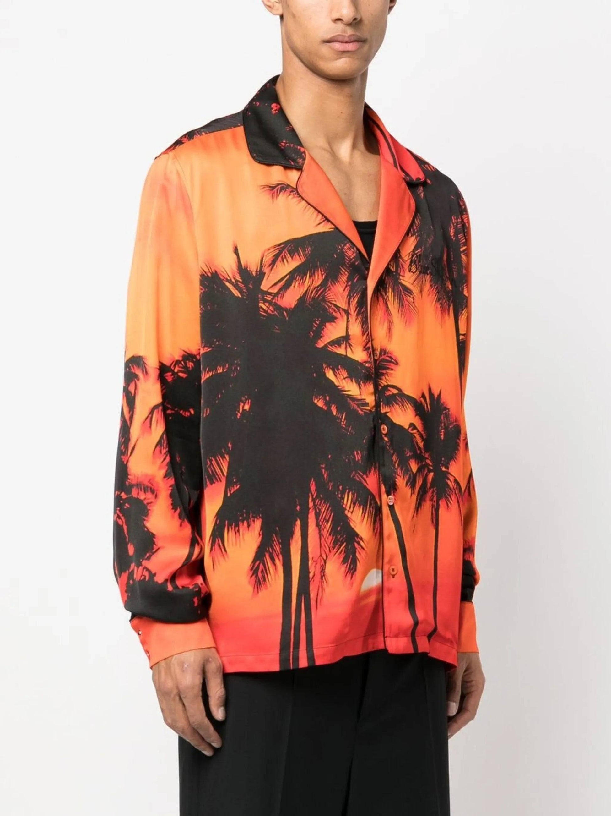 Orange Sunset Palms - Long Sleeve Shirt