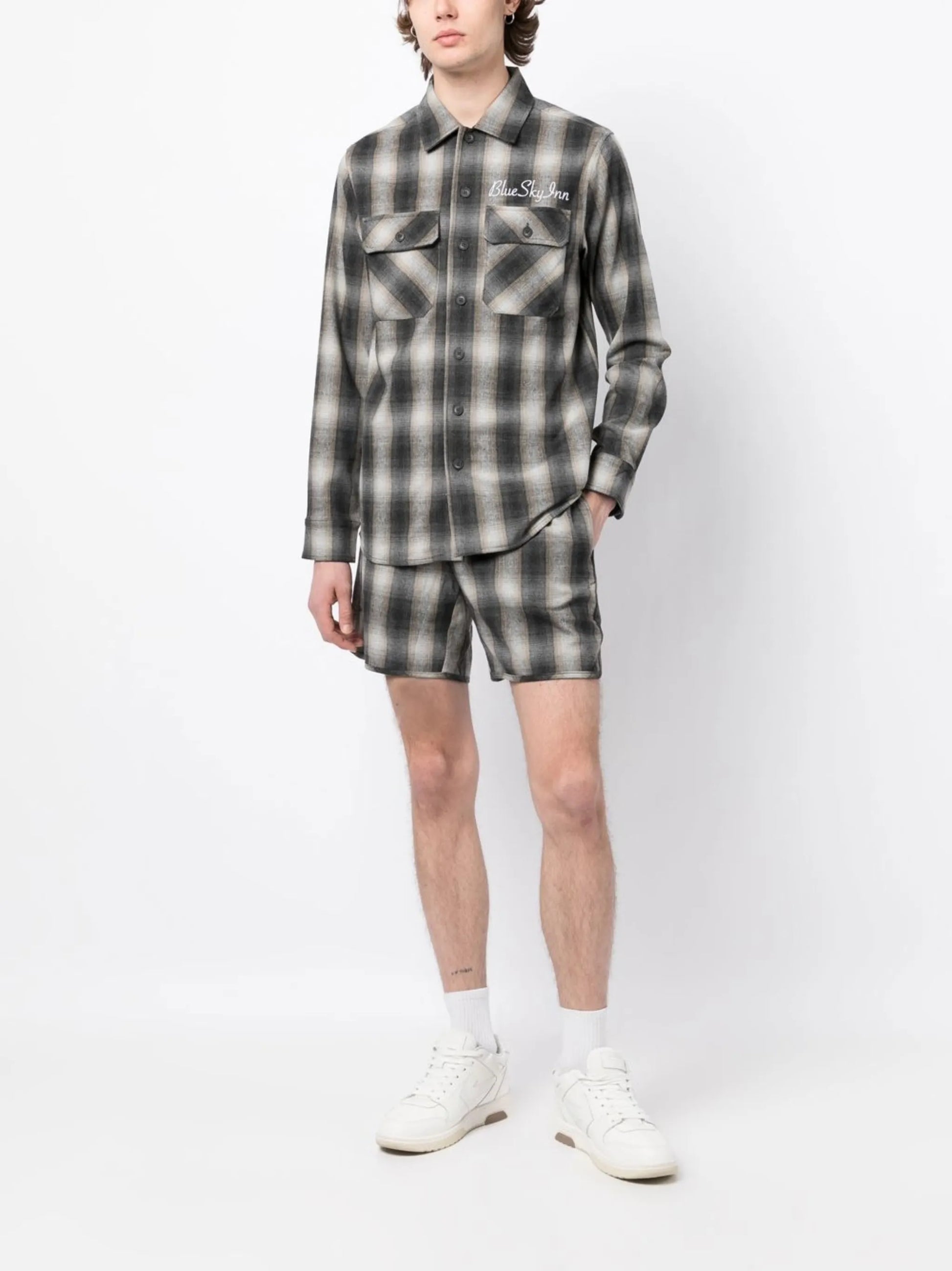 Camisa de franela de manga larga a cuadros