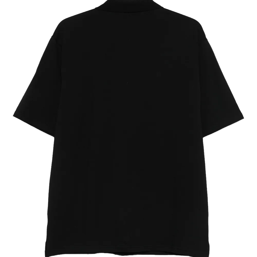 Black Polo Shirt with Gold Embroidered Logo
