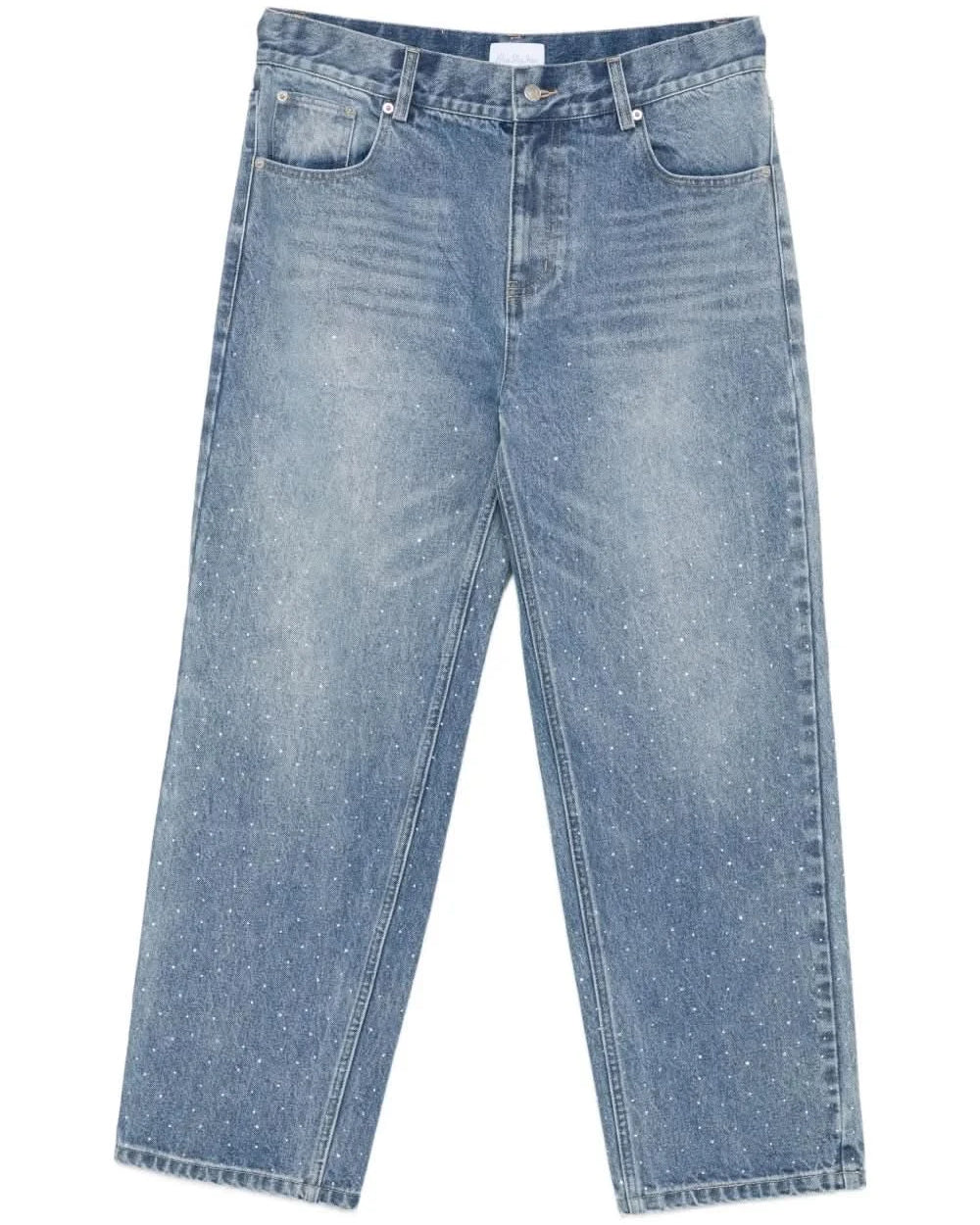 Crystal Embellished Washed Denim