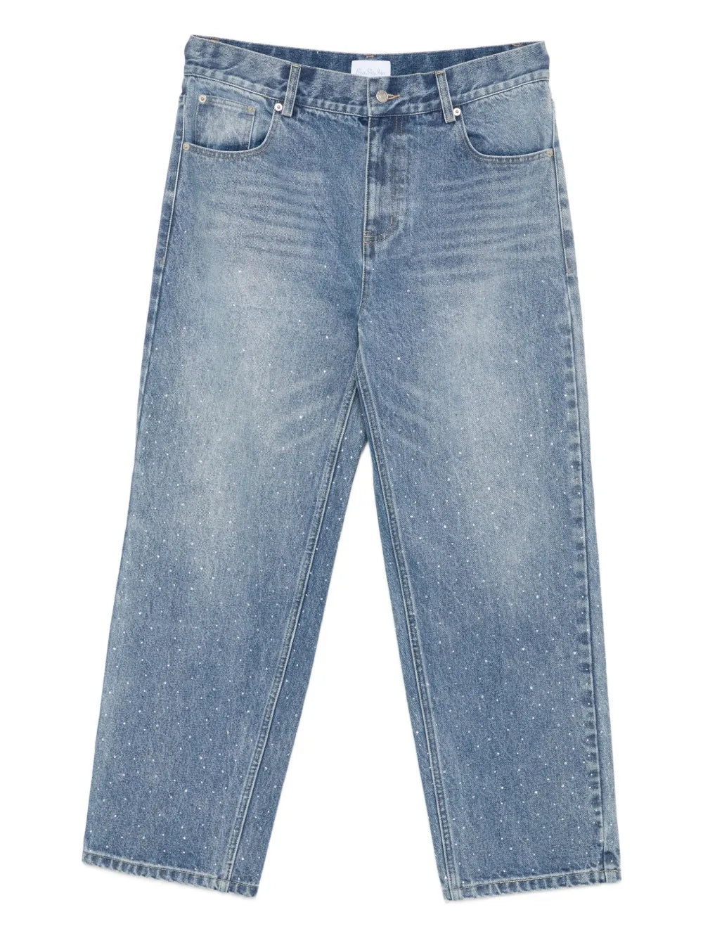 Crystal Embellished Washed Denim