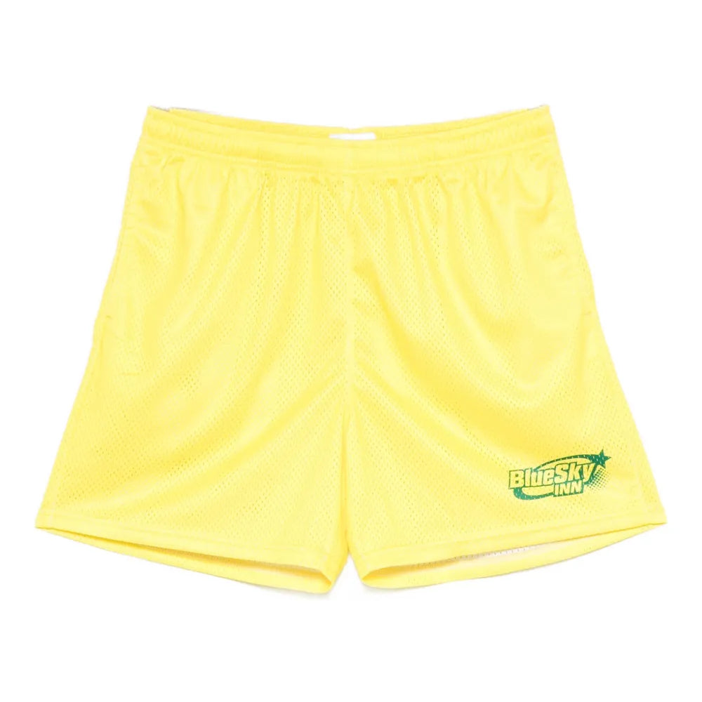 Yellow-Green Mesh Shorts