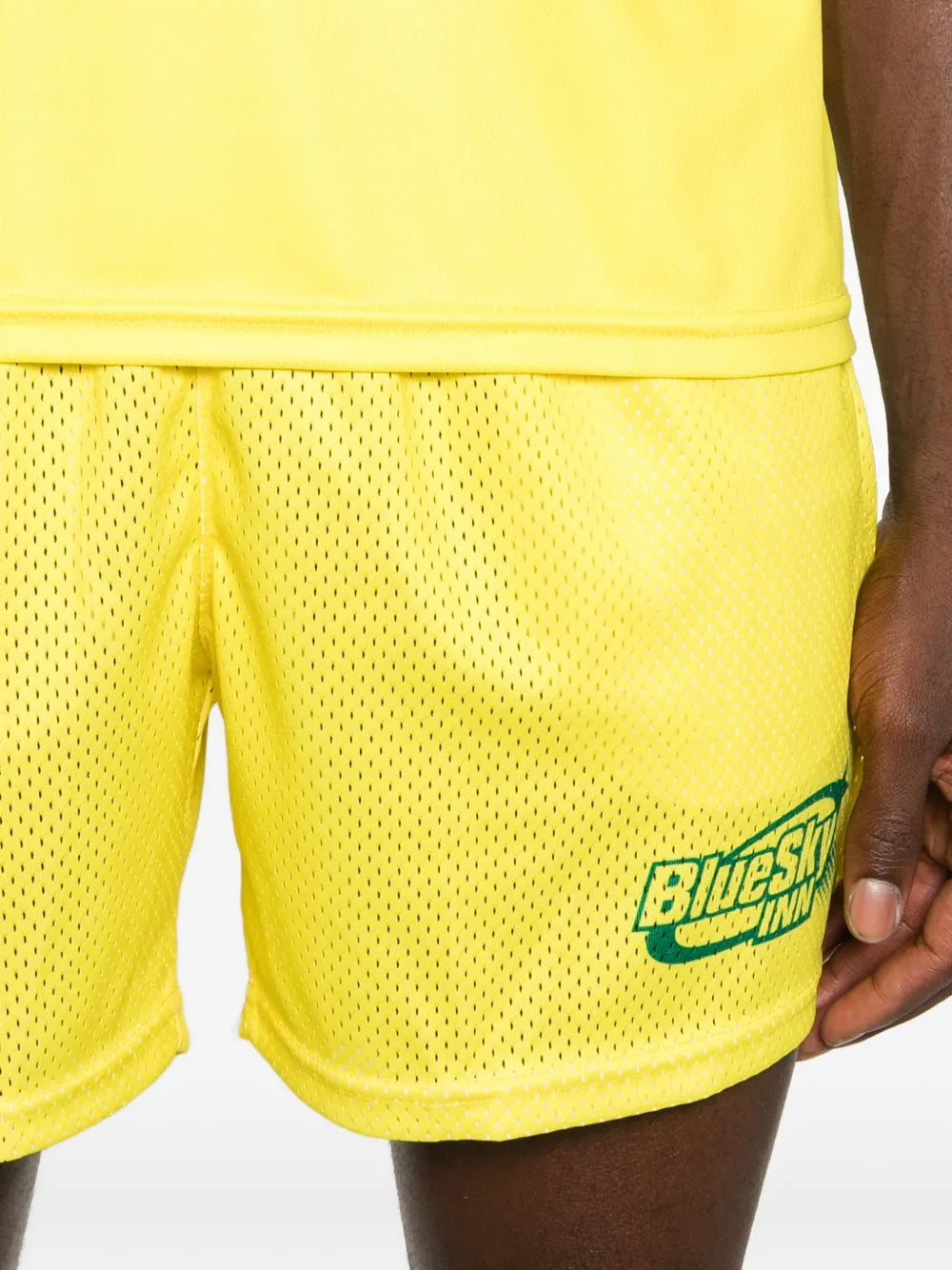 Yellow-Green Mesh Shorts