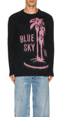 Black Mohair Logo Knit Crewneck