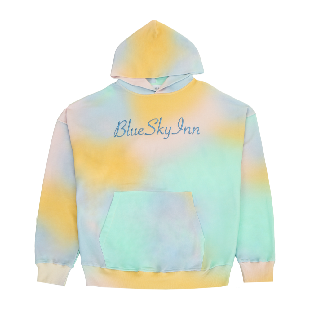 Sudadera con capucha y logo teñido anudado