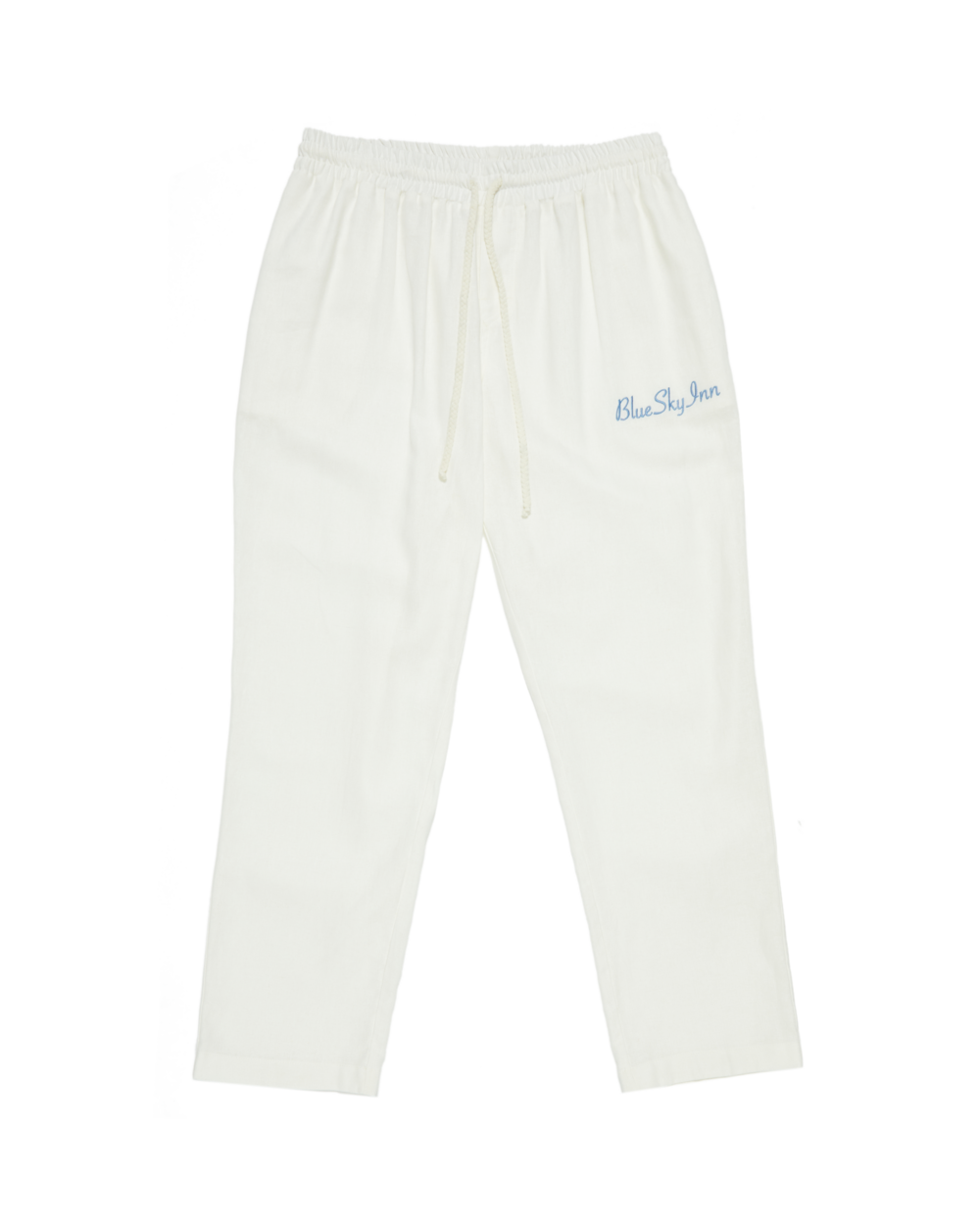 Pantalón playero con logo de lino