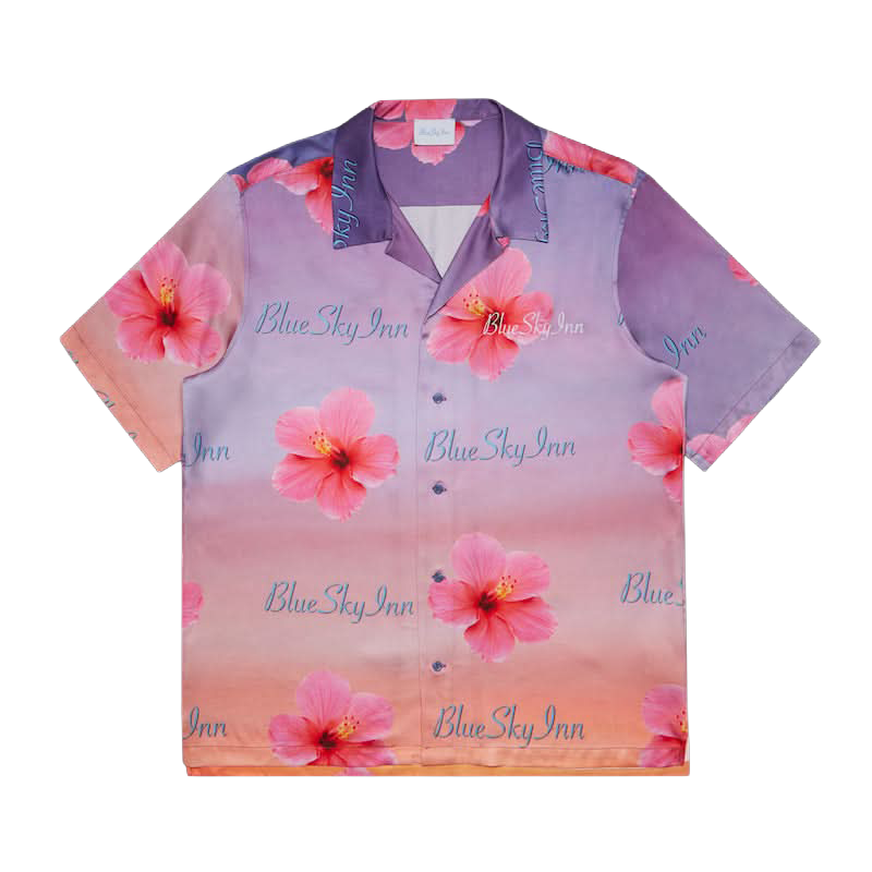 Camiseta con loto al atardecer