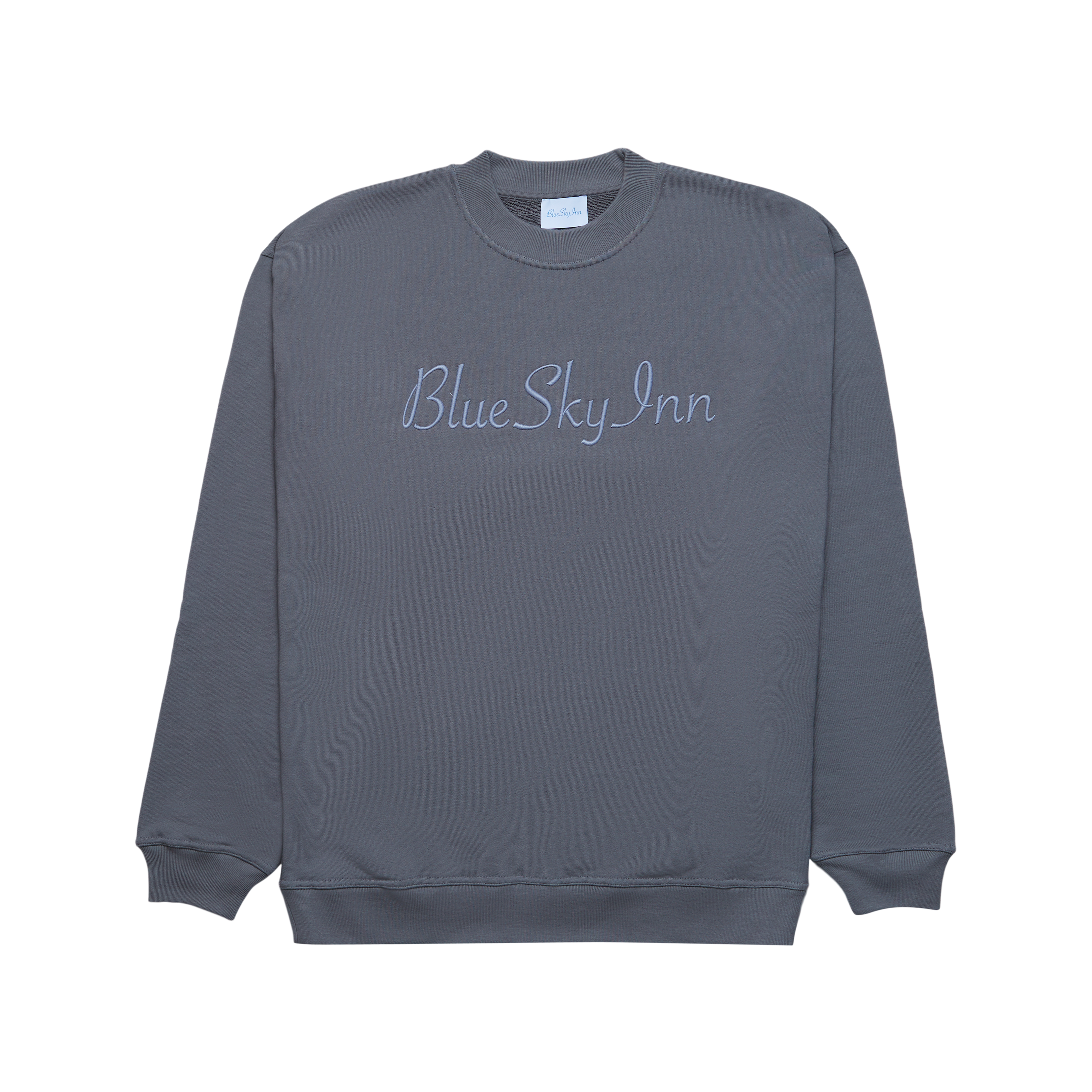 Sudadera con cuello redondo y logotipo gris