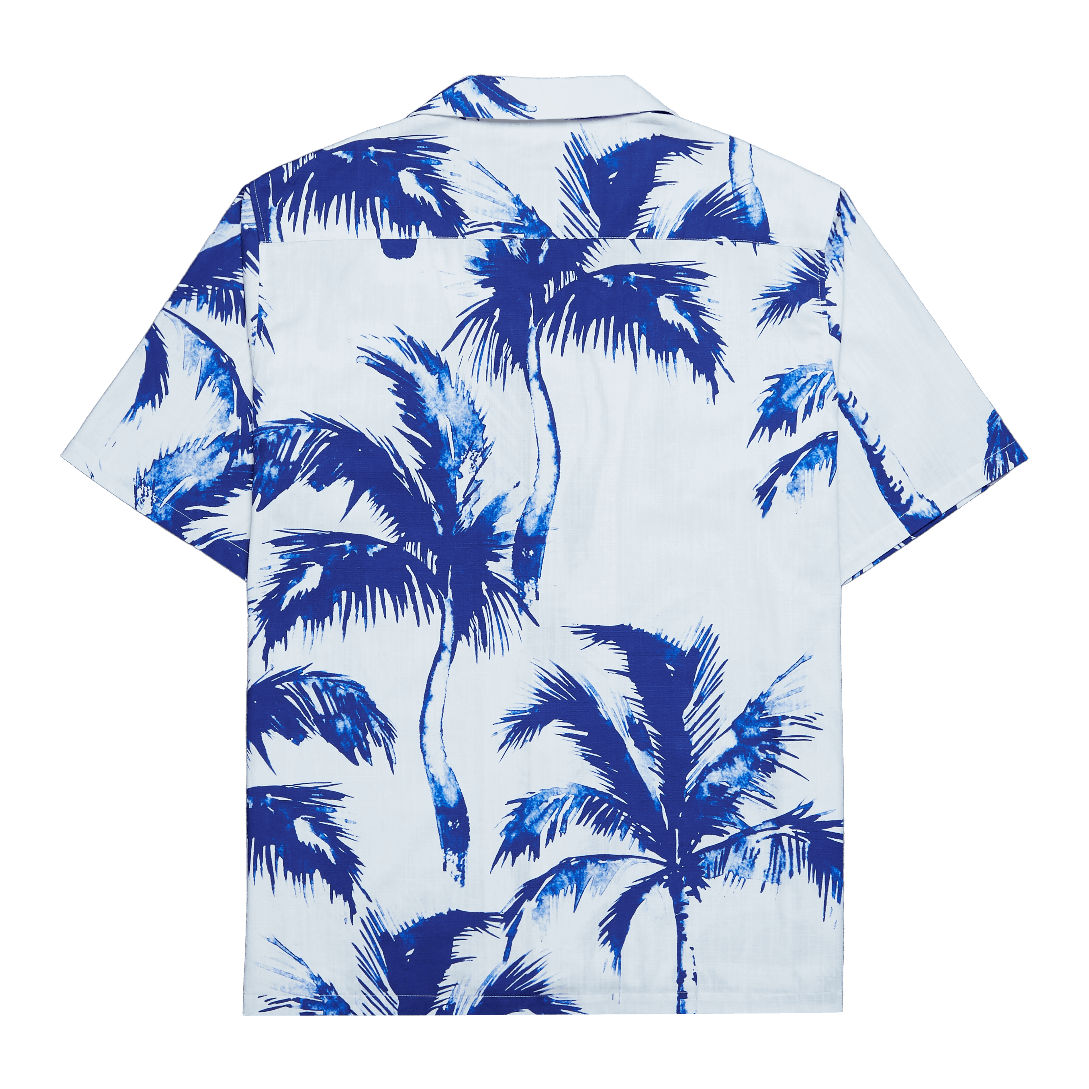 Blue Palm Cotton - Linen Shirt