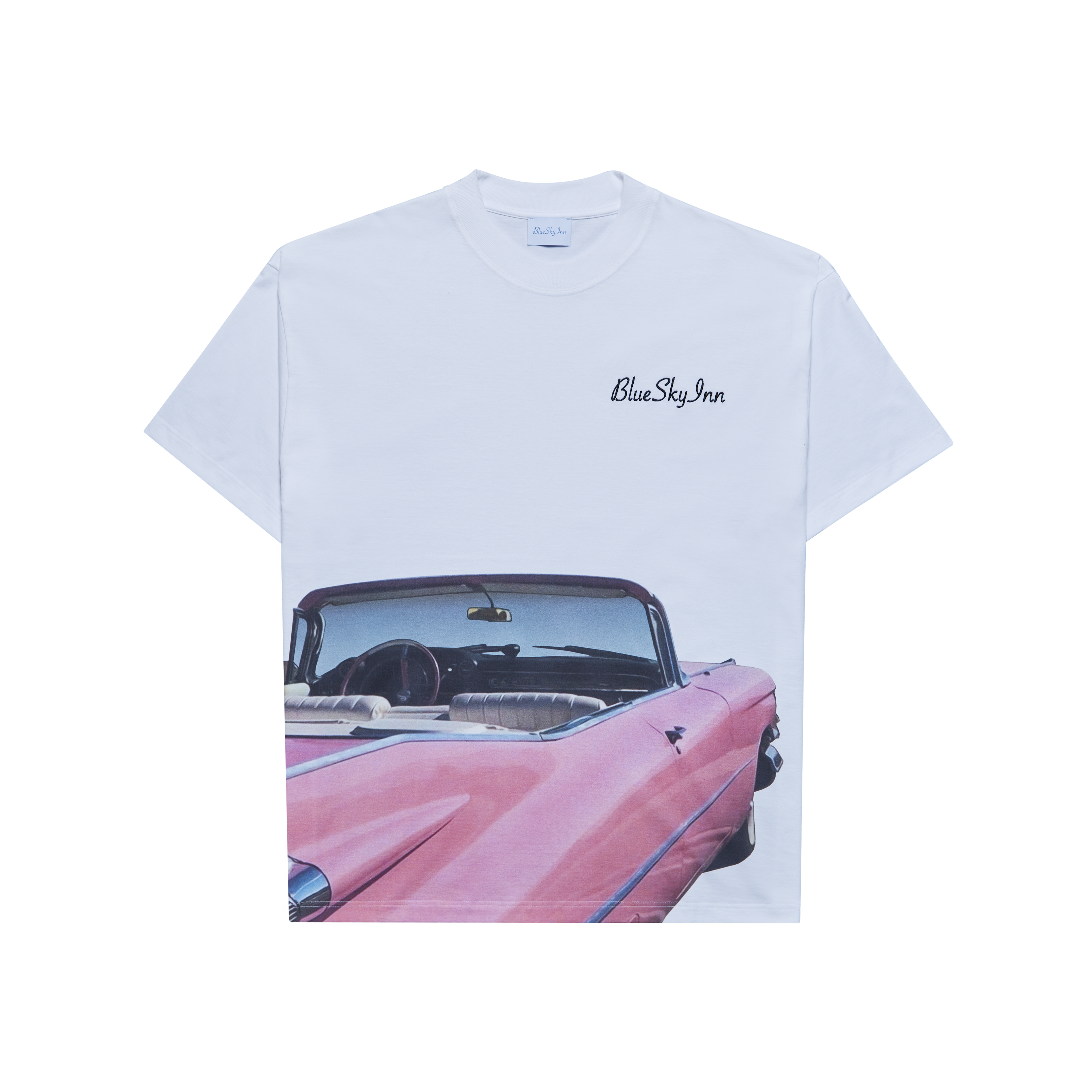 Camiseta con coche rosa
