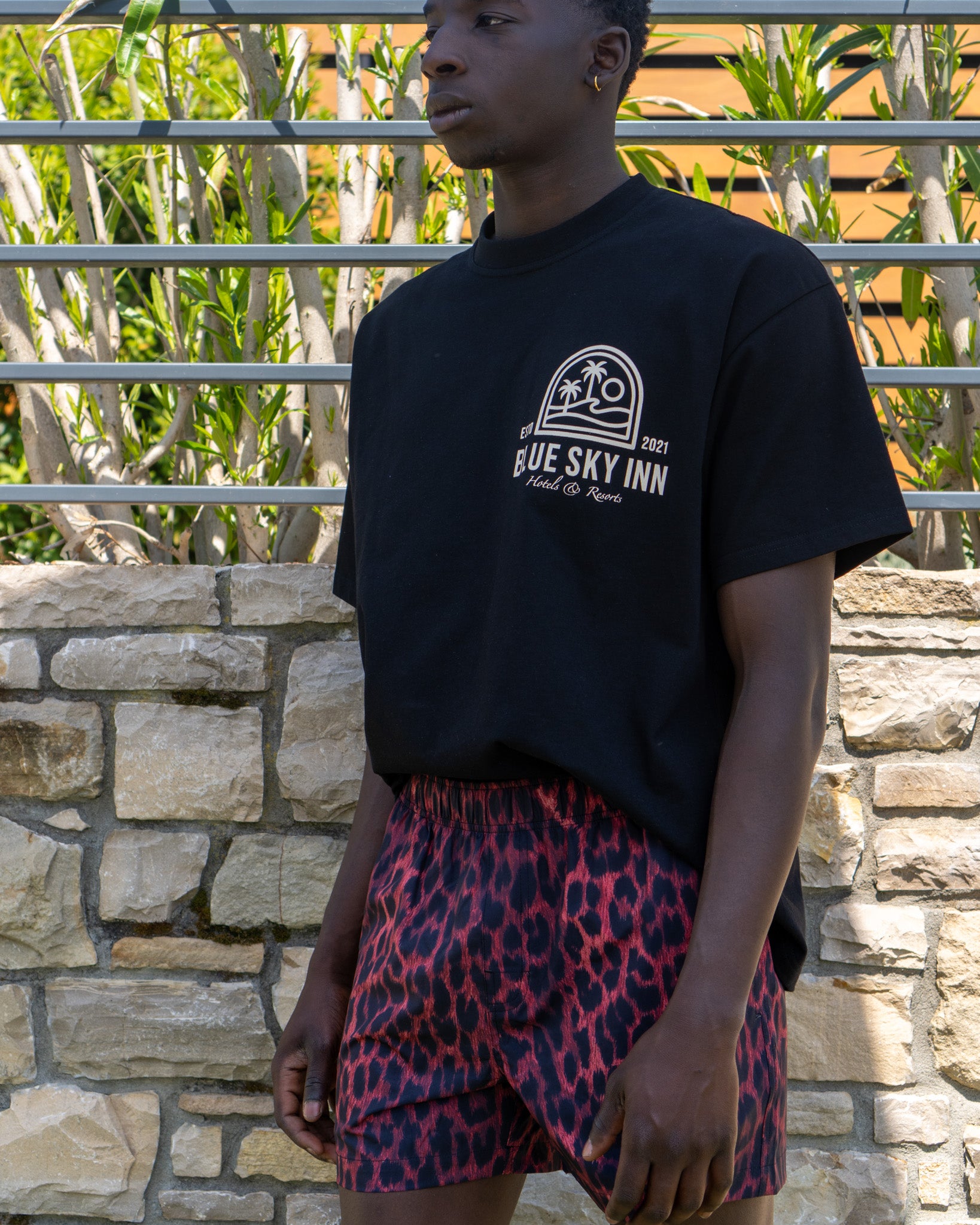 Leopard Logo Swim Shorts
