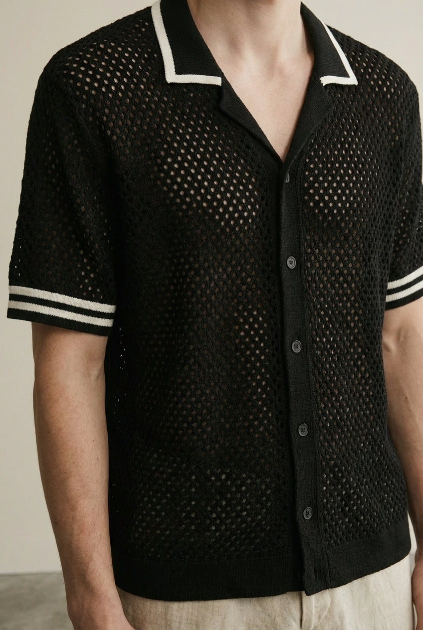 Detail shot of Crochet Waiter Shirt