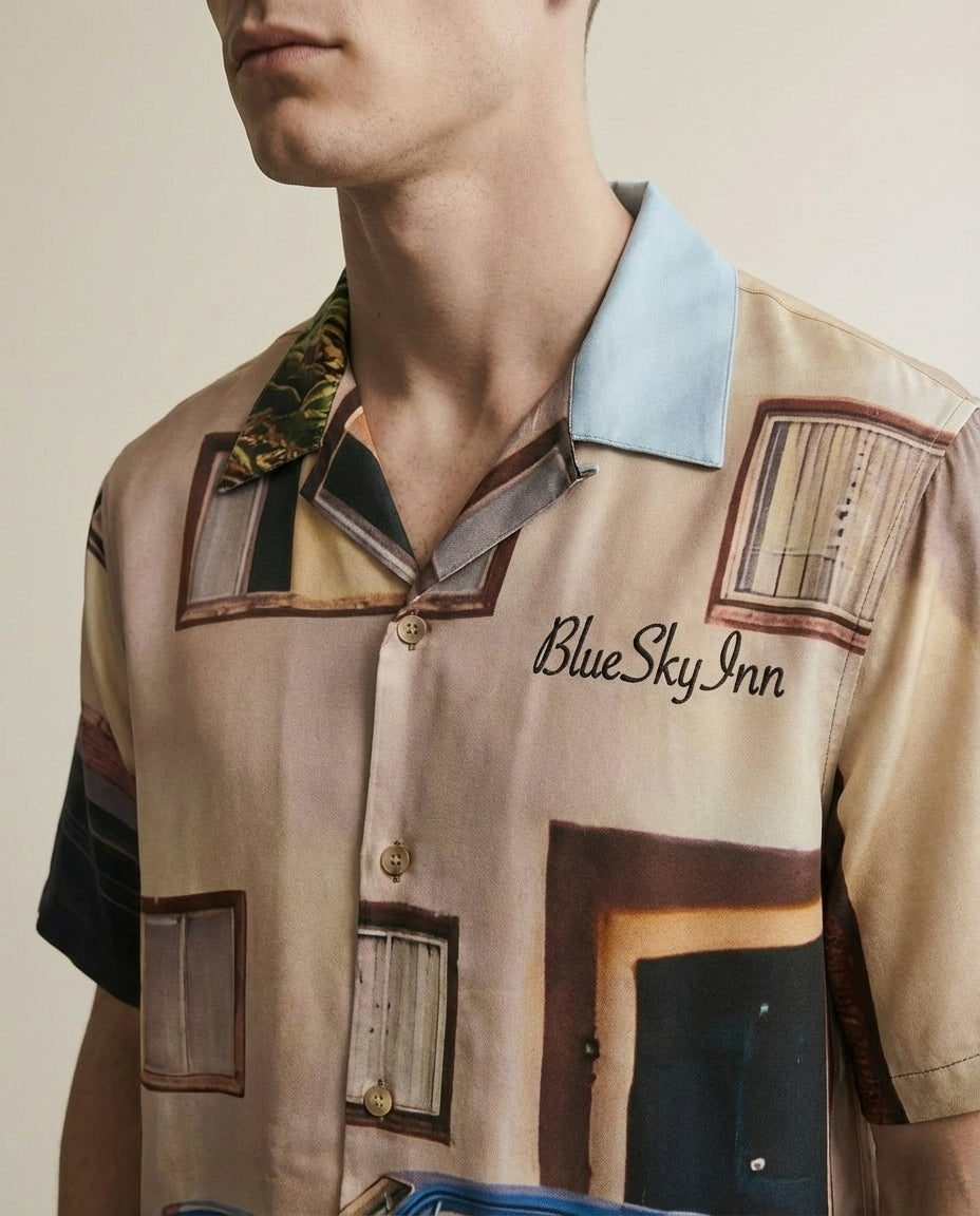 Detail shot of Blue Car Shirt